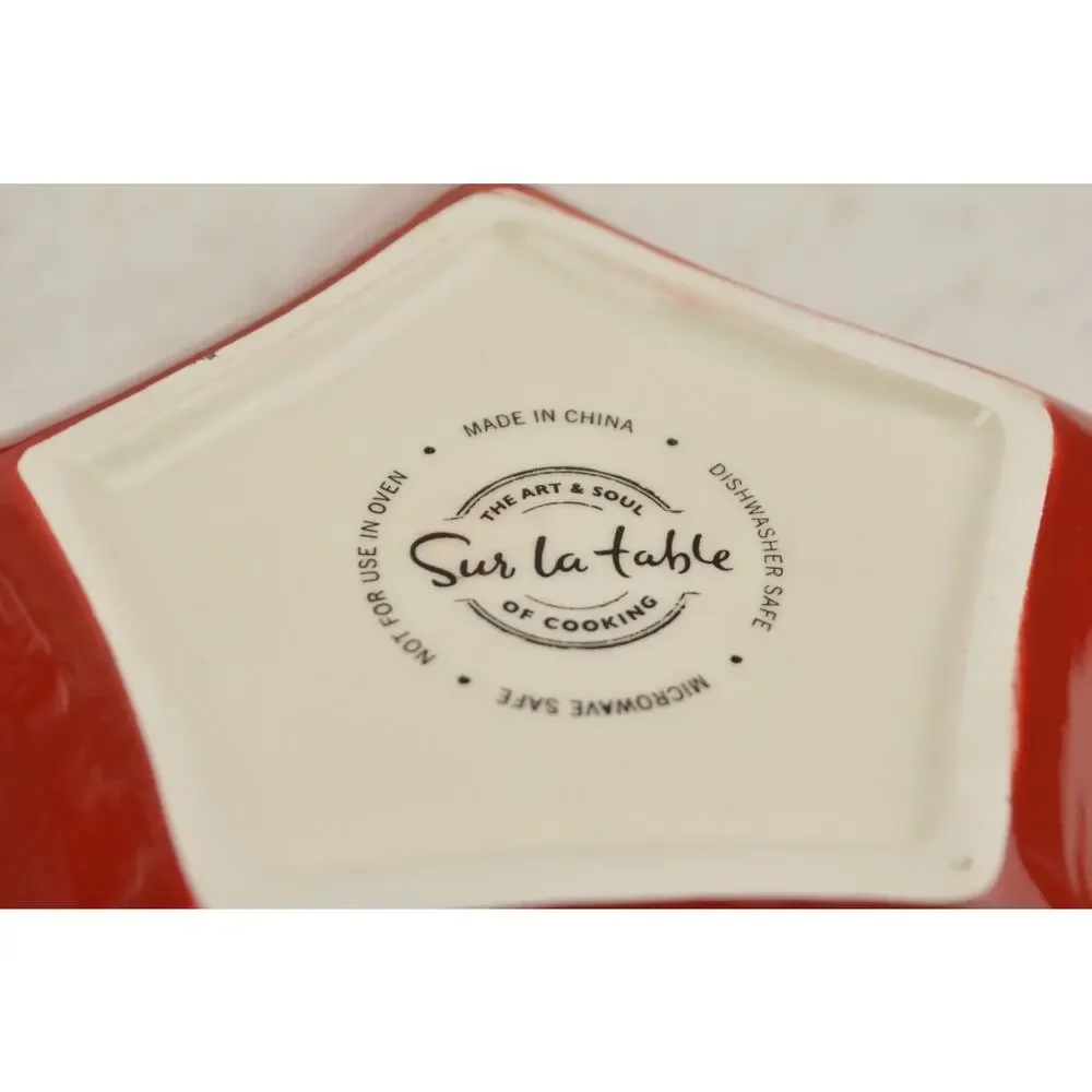 Sur La Table Red Star Shaped Serving Bowls Set of 3 Holiday Christmas 7.5